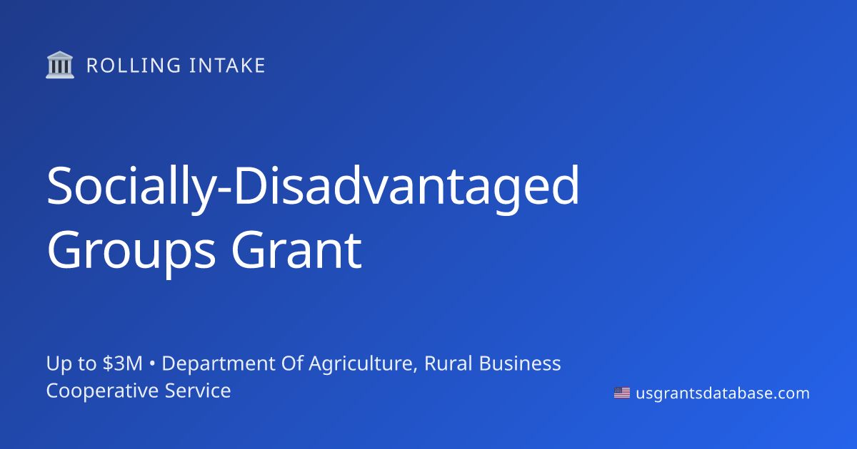 Socially-Disadvantaged Groups Grant | Check Eligibility 2026